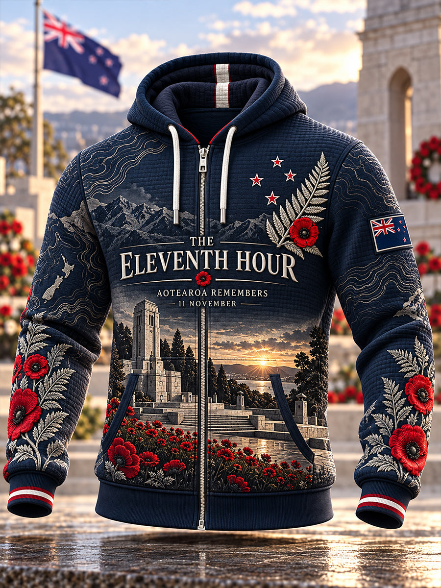 Men's New Zealand Veterans Remembrance Day  Hooded Jacket