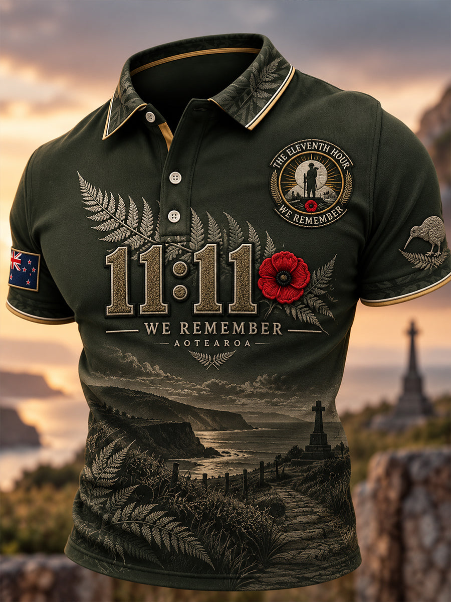 Men's New Zealand Veteran Remembrance Day Short Sleeve Shirt