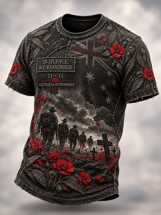 Men's Australian Veteran Remembrance Day Short Sleeves T-Shirt