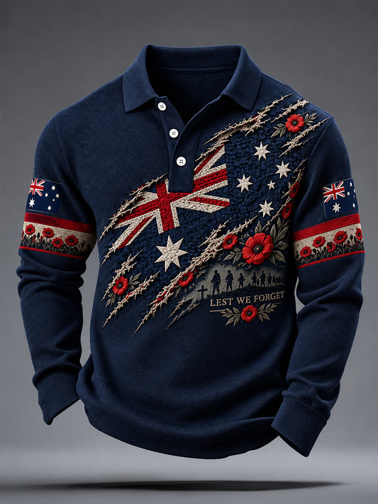 Men's Australian Veteran Remembrance Day Long Sleeve Shirt