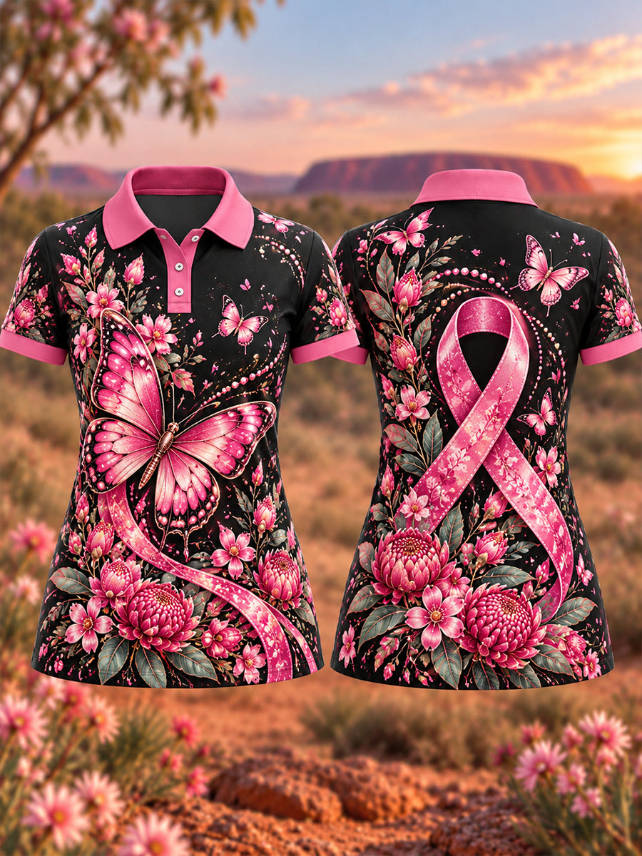 Women's Breast Cancer Awareness In Australia Polo T-Shirt