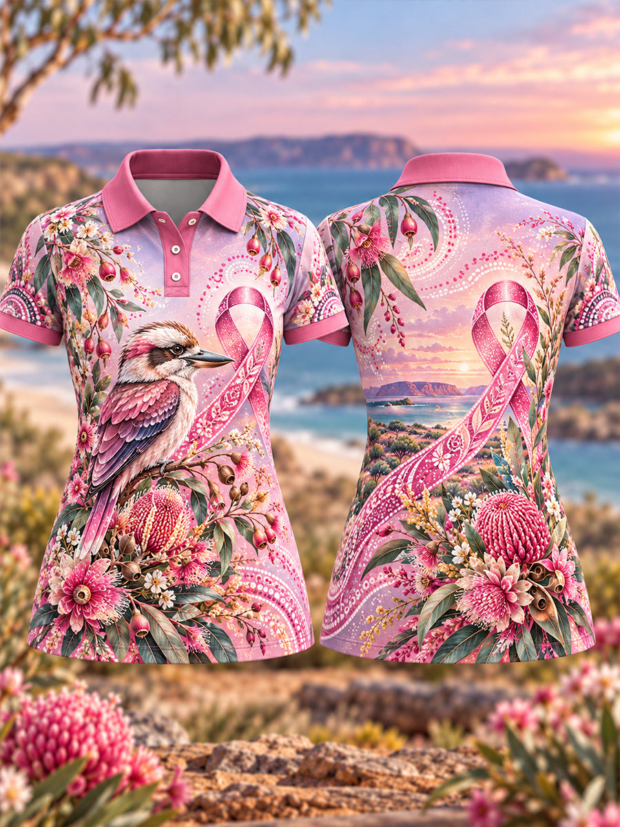 Women's Breast Cancer Awareness In Australia Polo T-Shirt