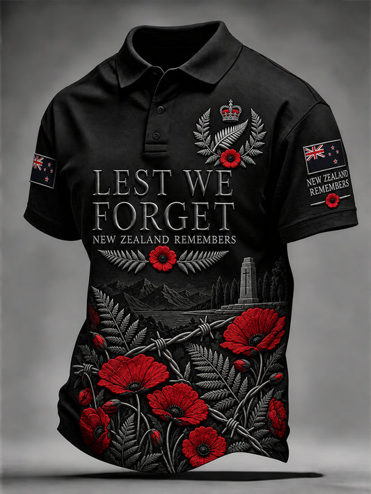 Men's New Zealand Veterans Remembrance Day Short Sleeve Shirt