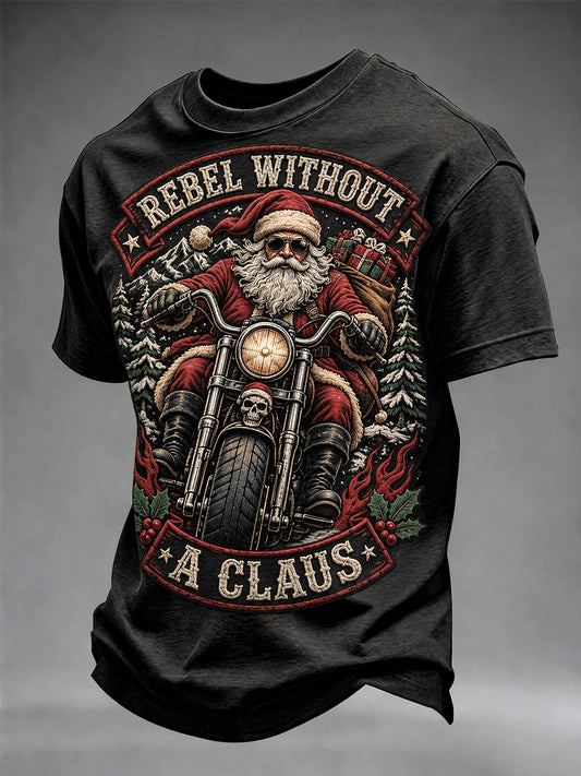 Men's Rebel Without A Claus Christmas T-shirt