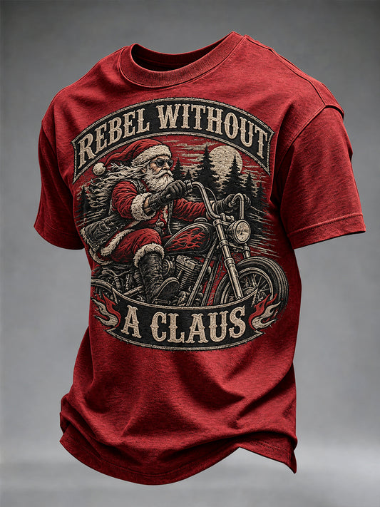 Men's Rebel Without A Claus Christmas T-shirt