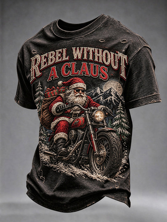 Men's Rebel Without A Claus Christmas T-shirt