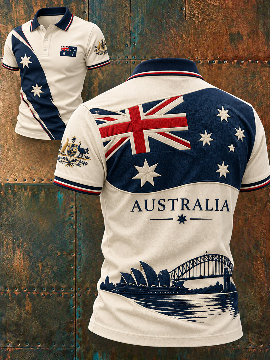 Men's Australia Day Proud Aussie Art Printed Casual Tops