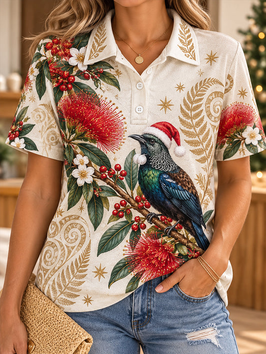 Women's Christmas In New Zealand Polo T-Shirt