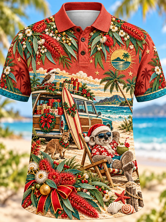 Men's Christmas In Australia Short Sleeves Shirt