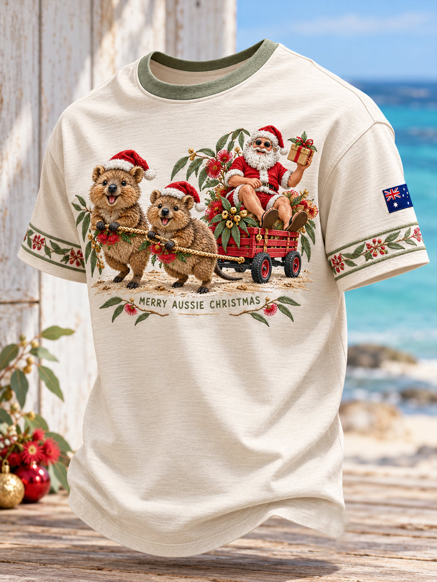 Men's AU Merry Aussie Christmas Printed T-shirt