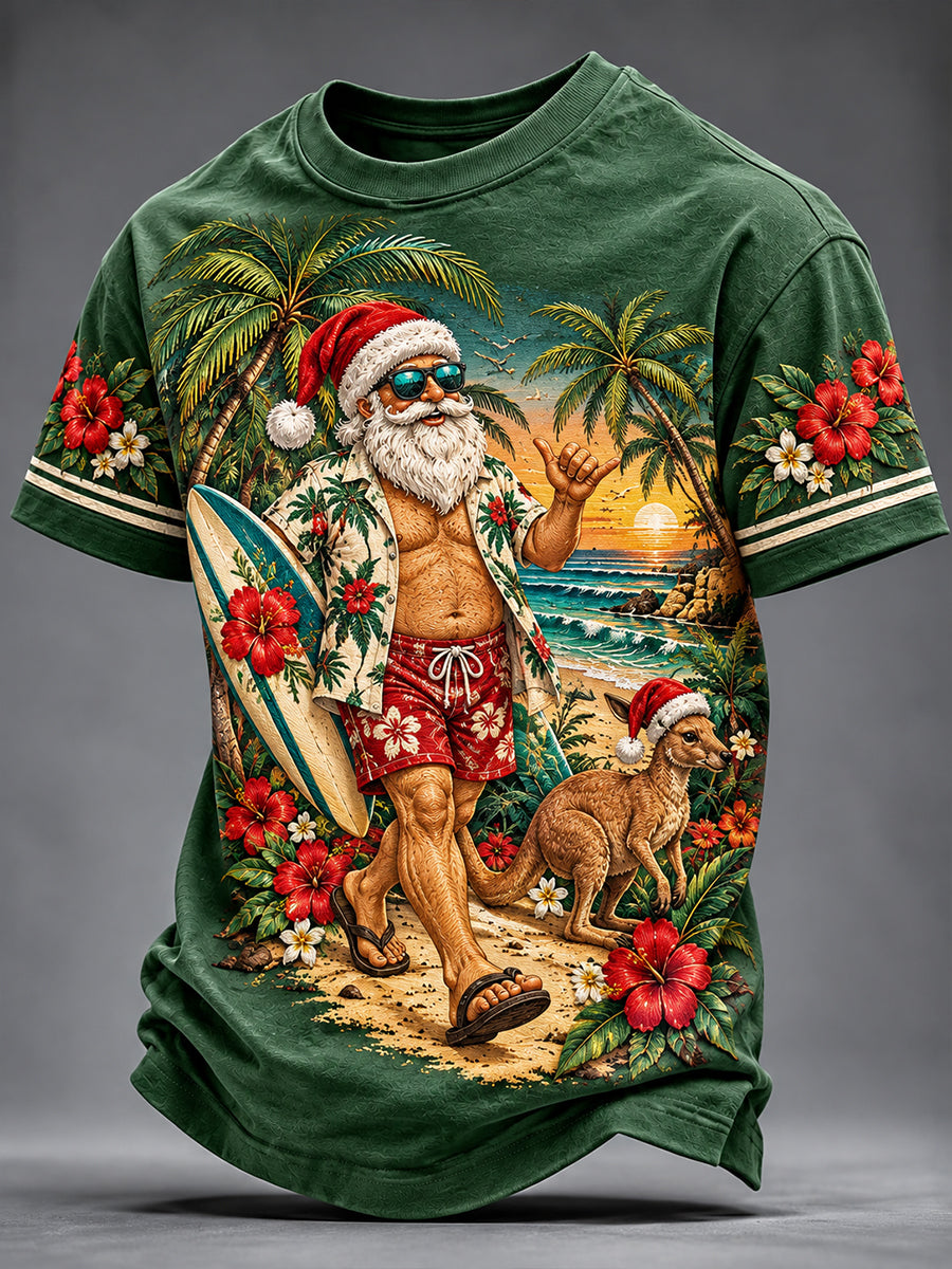 Men's Au Merry Aussie Christmas Art Print Short-Sleeved T-Shirt