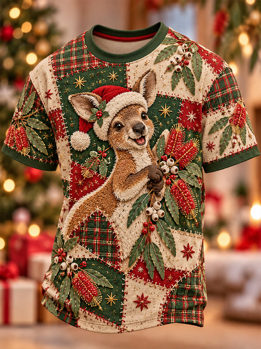 Men's Au Merry Aussie Christmas Art Print Short-Sleeved T-Shirt