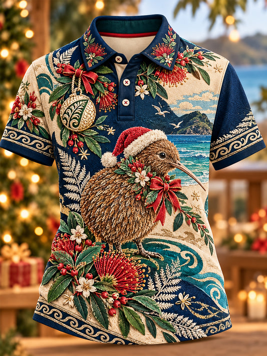 Women's Christmas In New Zealand Polo T-Shirt