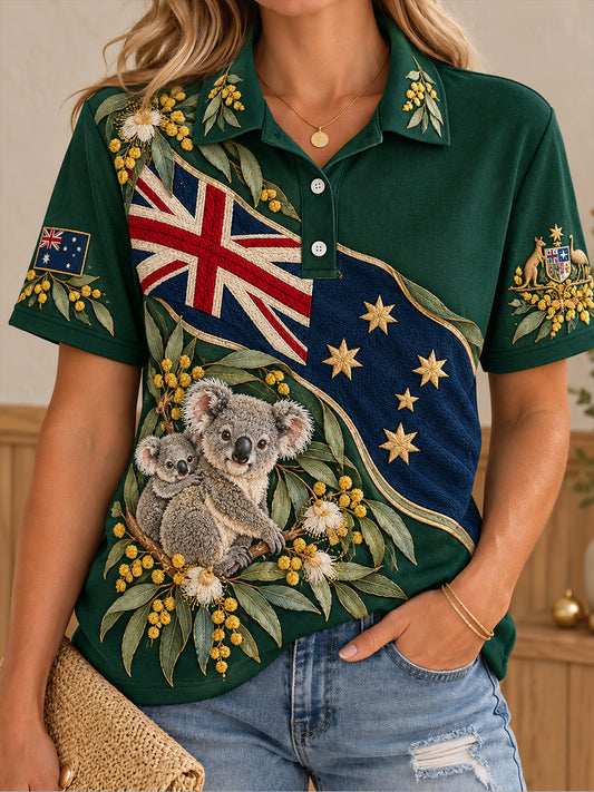 Women's Australia Day Proud Aussie Art Printed Casual Tops