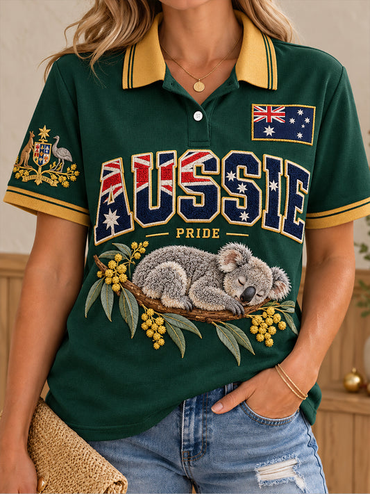 Women's Australia Day Proud Aussie Art Printed Casual Tops