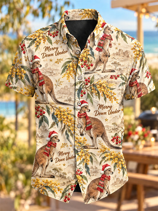 Men's Retro Christmas Short-Sleeve Shirts