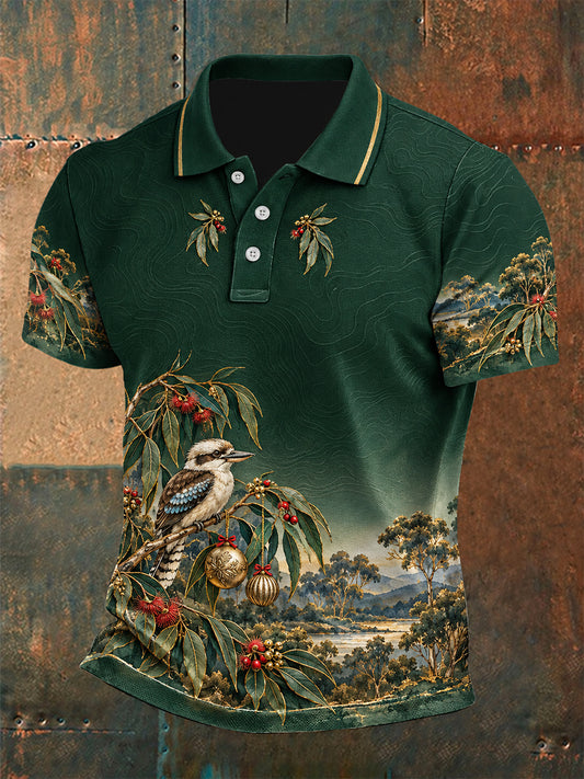 Men's Retro Australian Christmas Polo Shirt