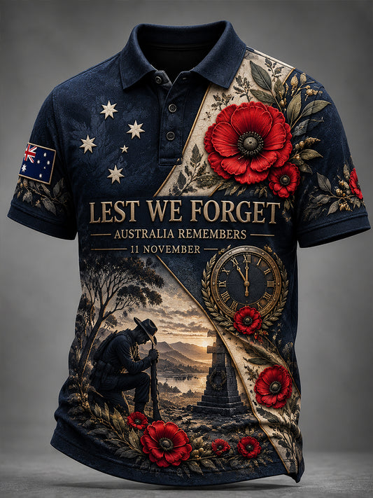 Men's Remembrance Day Australian Veterans Short Sleeve Shirt