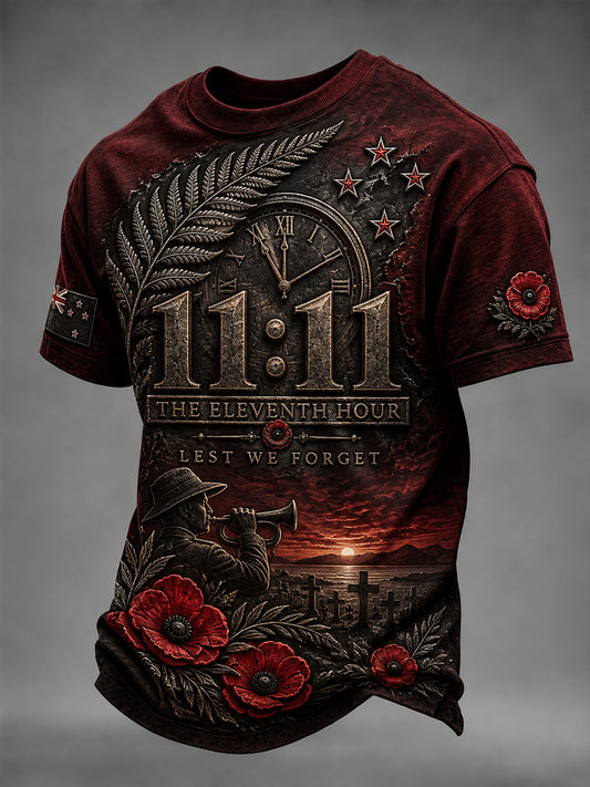 Men's Remembrance Day For New Zealand Veterans Short Sleeve T-Shirt