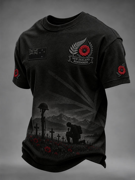 Men's Remembrance Day For New Zealand Veterans Short Sleeve T-Shirt
