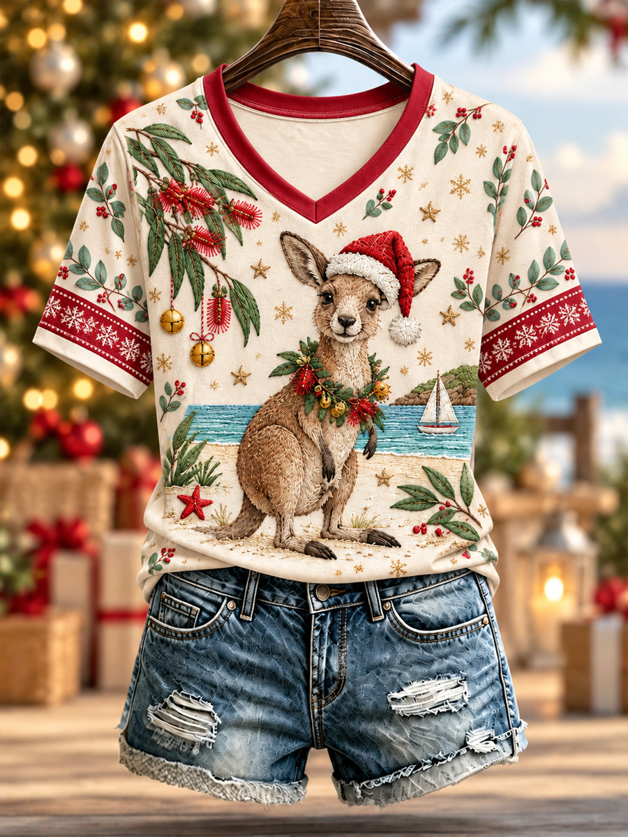 Women's Christmas in Australia Printed short-sleeved T-shirt