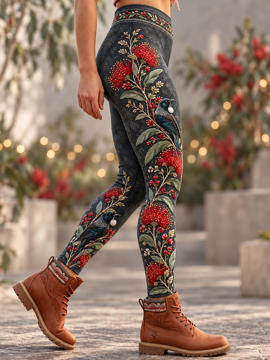 Women's Retro Australian Christmas Stretch Sports Leggings