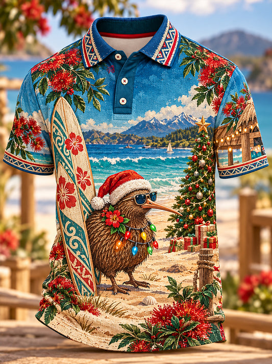 Men's Christmas In New Zealand Short Sleeves Shirt
