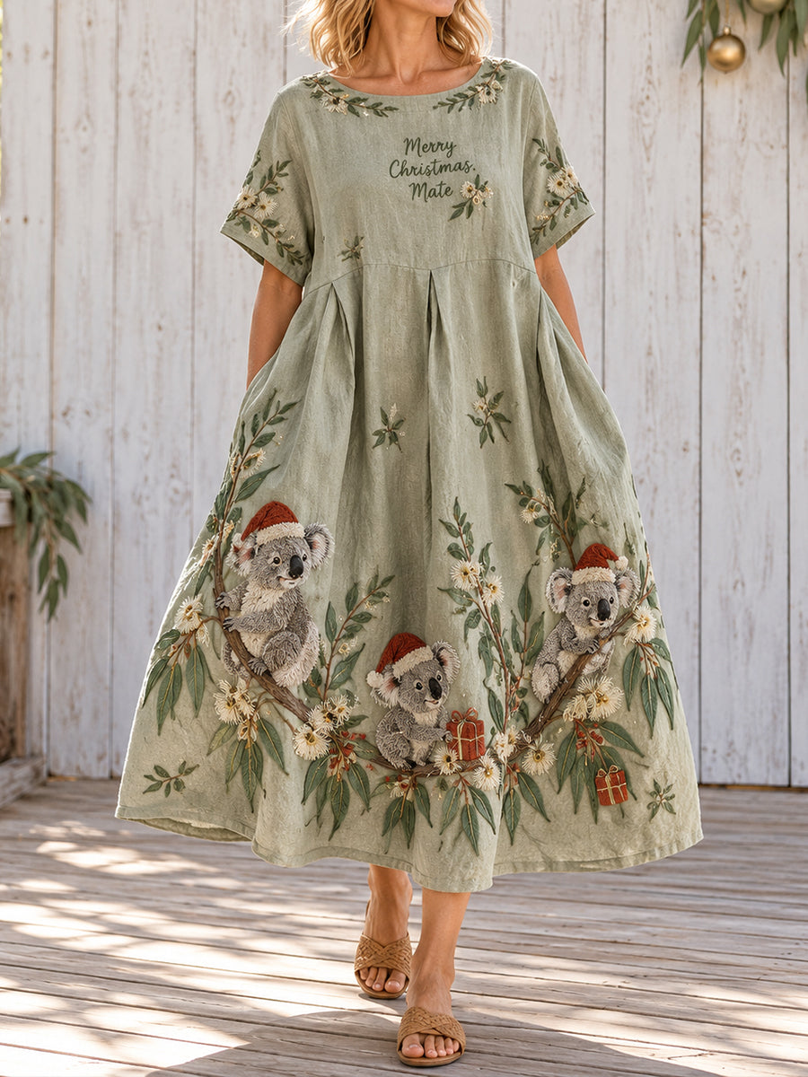 Women's AU Christmas Art Printed Dresses