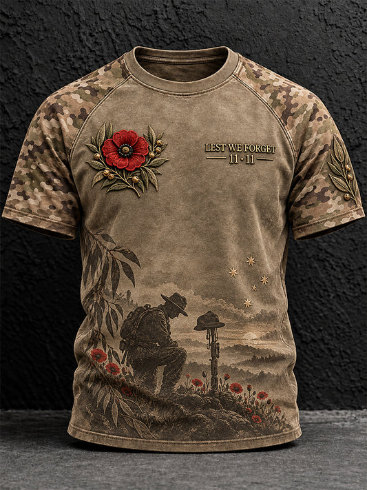 Men's Australian Veterans Remembrance Day Short Sleeve T-Shirt