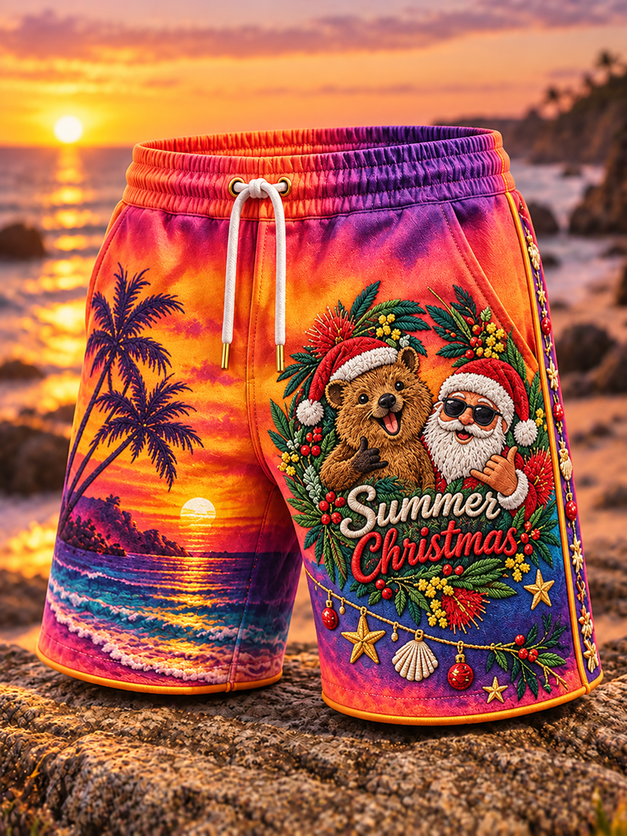 men's Australian Christmas printed shorts