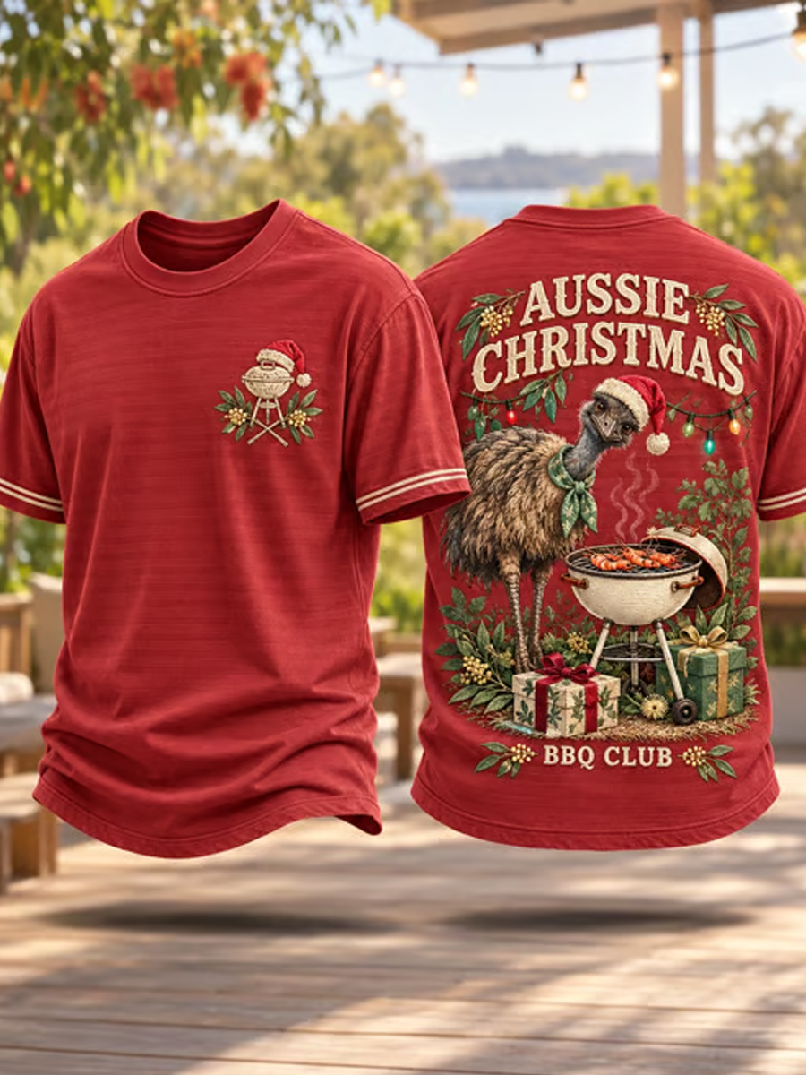 Men's Australian Christmas printed short sleeves t-shirt