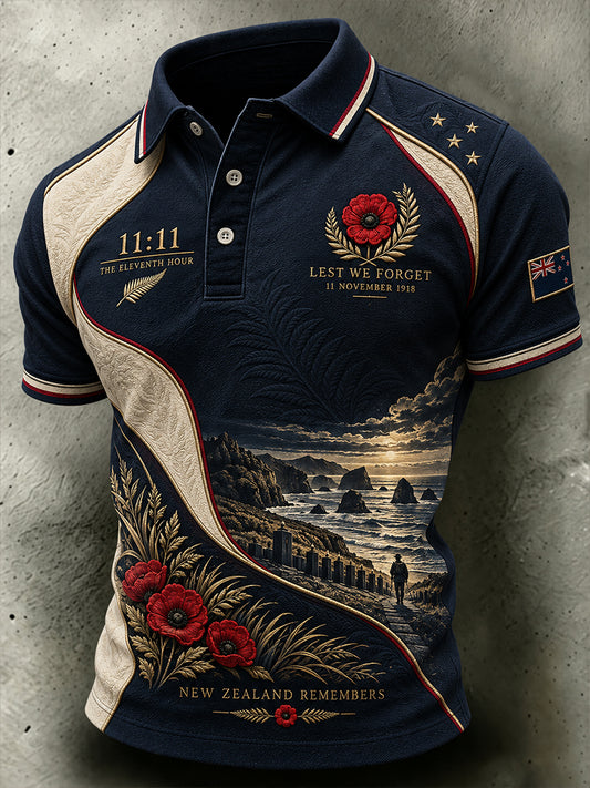 Men's New Zealand Veterans Remembrance Day Short-Sleeved Shirt
