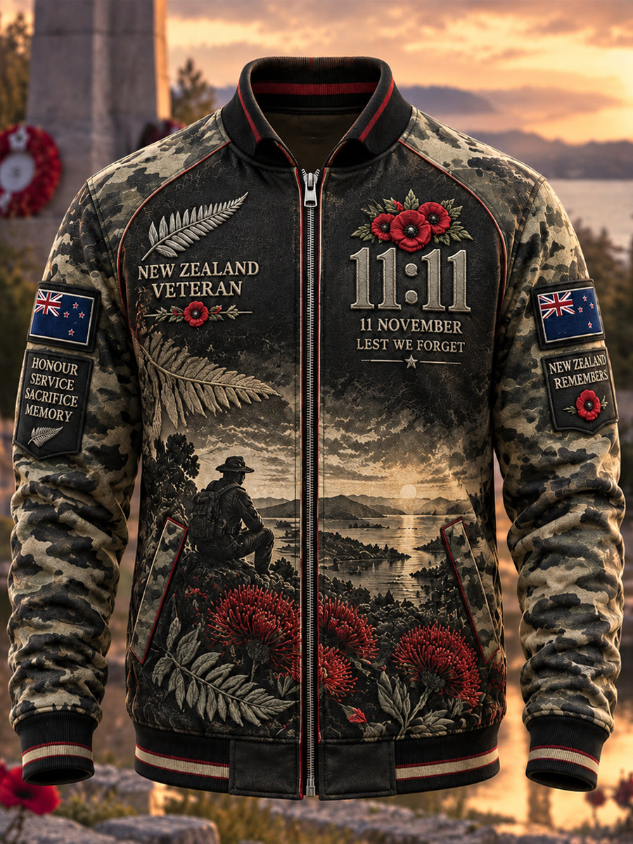 Men's New Zealand Veterans Remembrance Day Printed Monkey Jacket