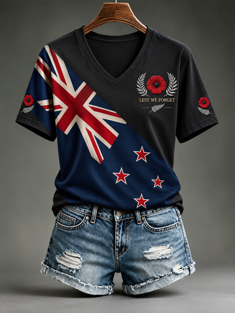 Women's New Zealand Veterans Remembrance Day Short-Sleeved T-Shirt