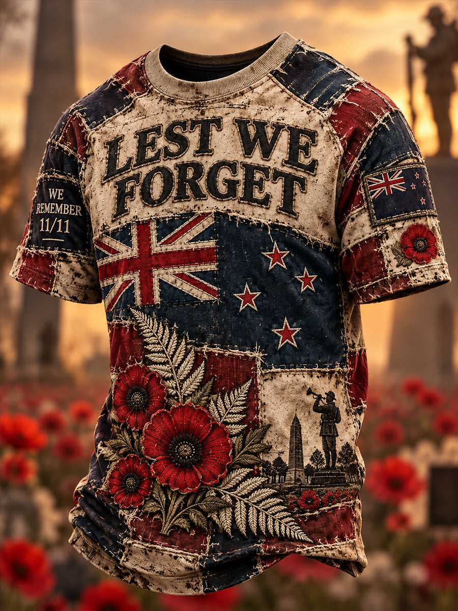 Men's New Zealand Veterans Remembrance Day Short-Sleeved T-Shirt