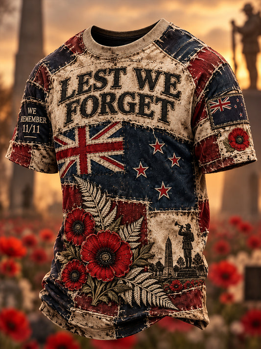 Men's New Zealand Veterans Remembrance Day Short-Sleeved T-Shirt