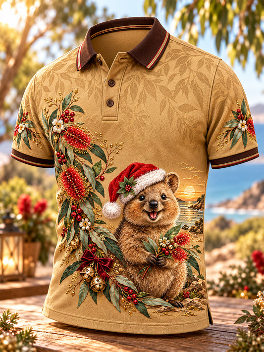 Men's Christmas In Australia Short Sleeves Shirt