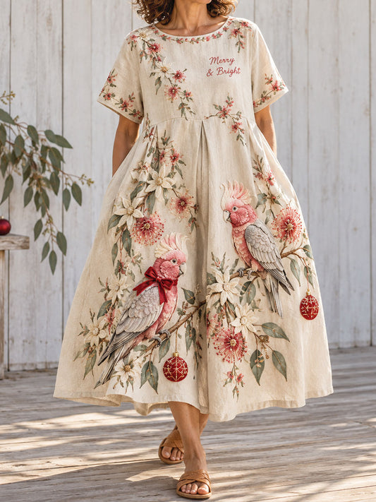 Women's AU Merry Christmas Mate Printed Dresses