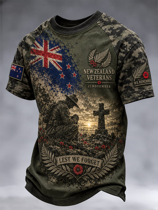 Men's New Zealand Veterans Remembrance Day Short Sleeve T-Shirt