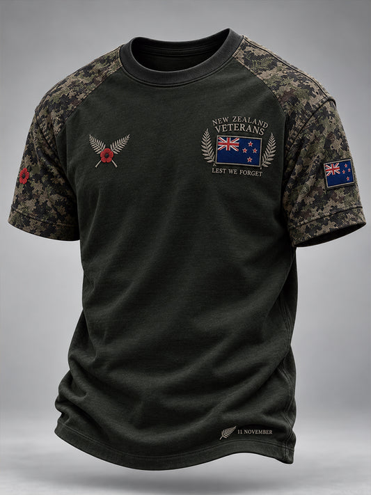 Men's New Zealand Veterans Remembrance Day Short Sleeve T-Shirt