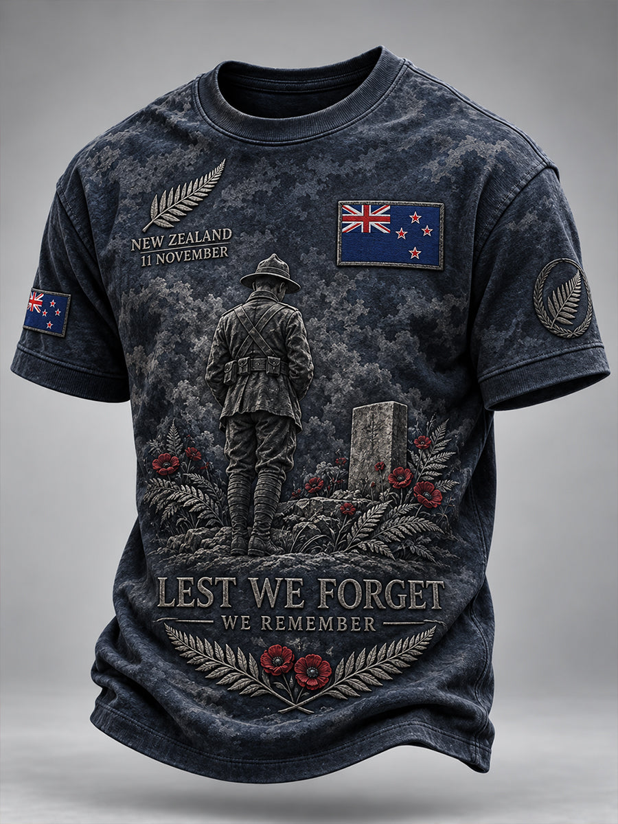 Men's New Zealand Veterans Remembrance Day Short Sleeve T-Shirt