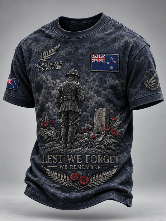 Men's New Zealand Veterans Remembrance Day Short Sleeve T-Shirt