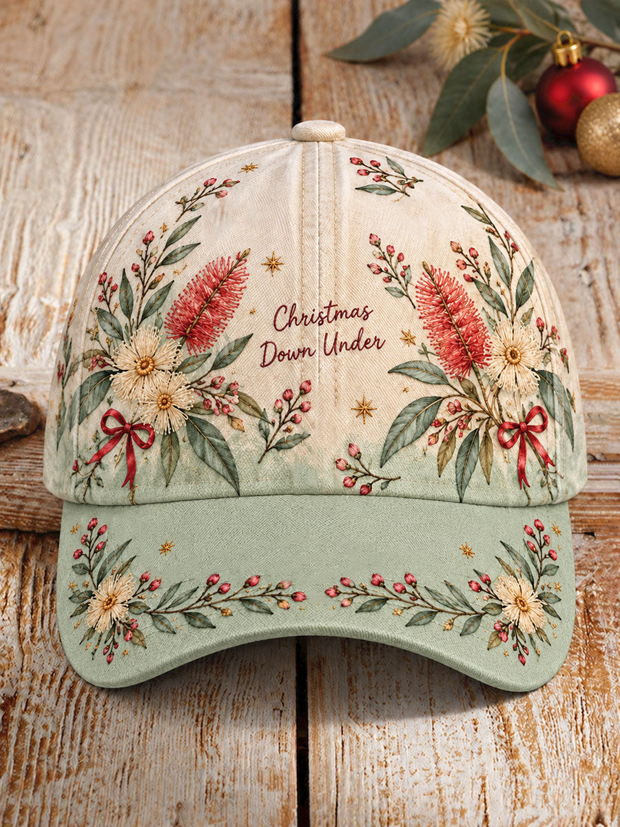 Unisex AU Merry Christmas Down Under Art Printed Hat