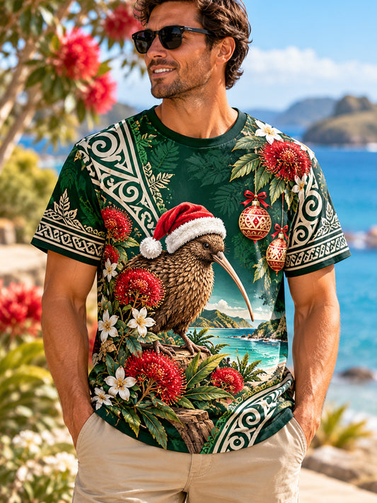 Men's New Zealand Christmas Short Sleeves T-Shirt