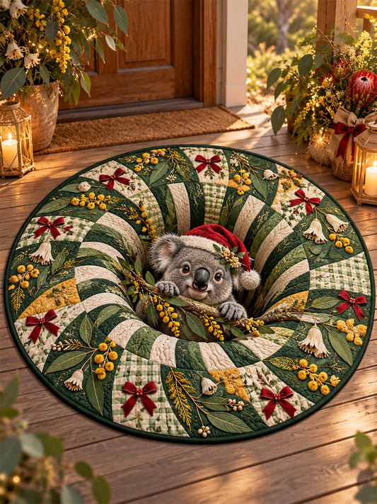 Unisex Retro Australian Christmas Round Carpet Mat