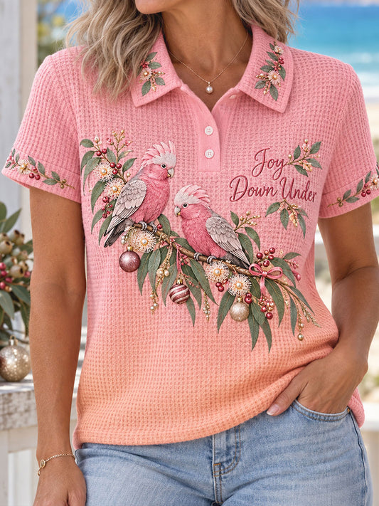 Women's AU Christmas Down Under Art Printed Casual Tops