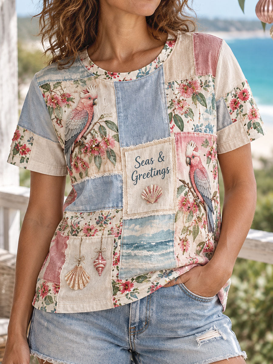 Women's AU Christmas Down Under Art Printed T-shirt