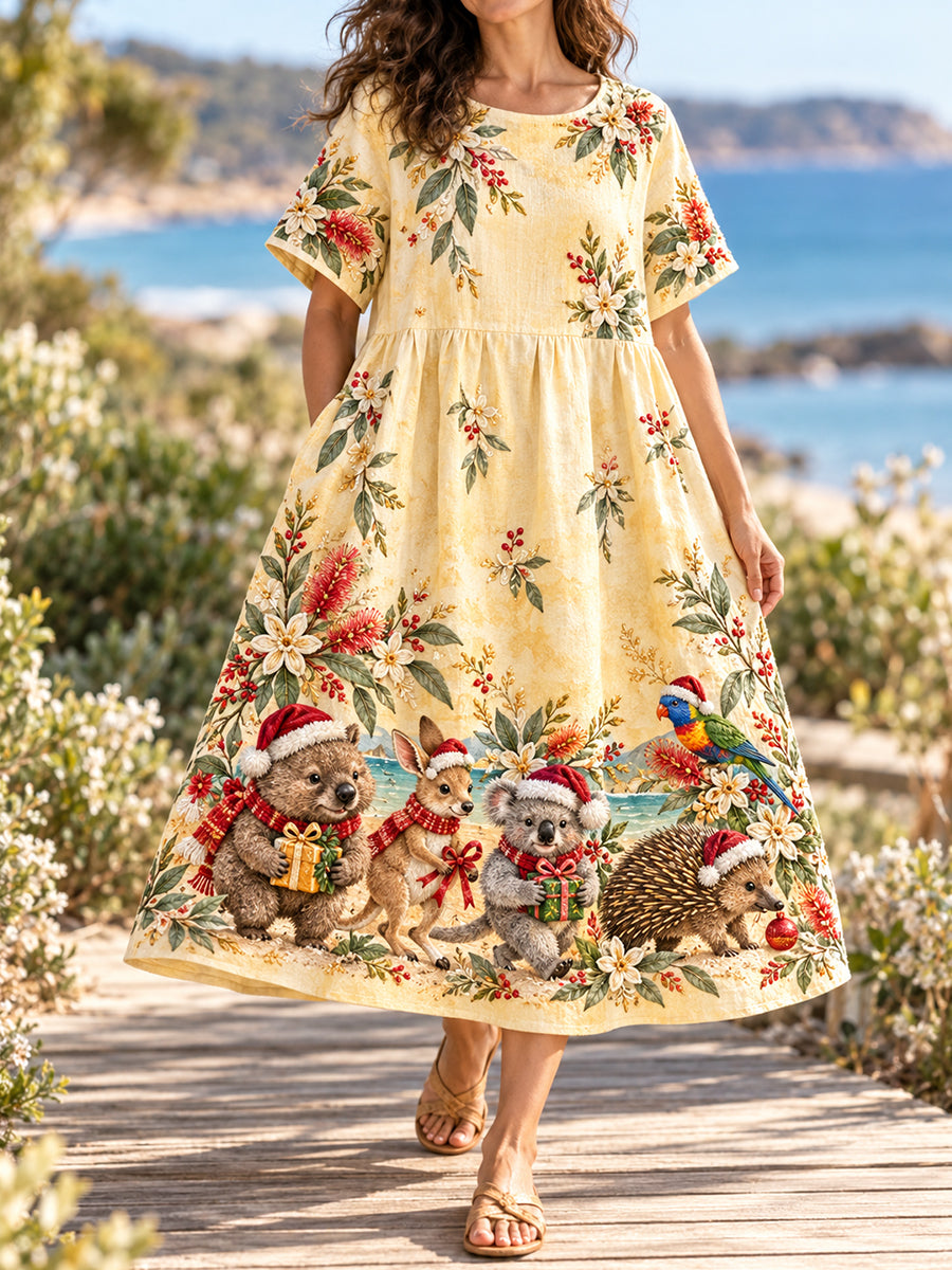 Women's Christmas In Australia  Short Sleeve Dresses