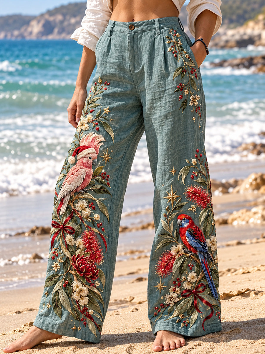 Women's Christmas In Australia  High Stretch Flared Pants