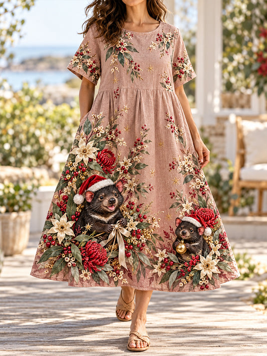 Women's Christmas In Australia  Short Sleeve Dresses